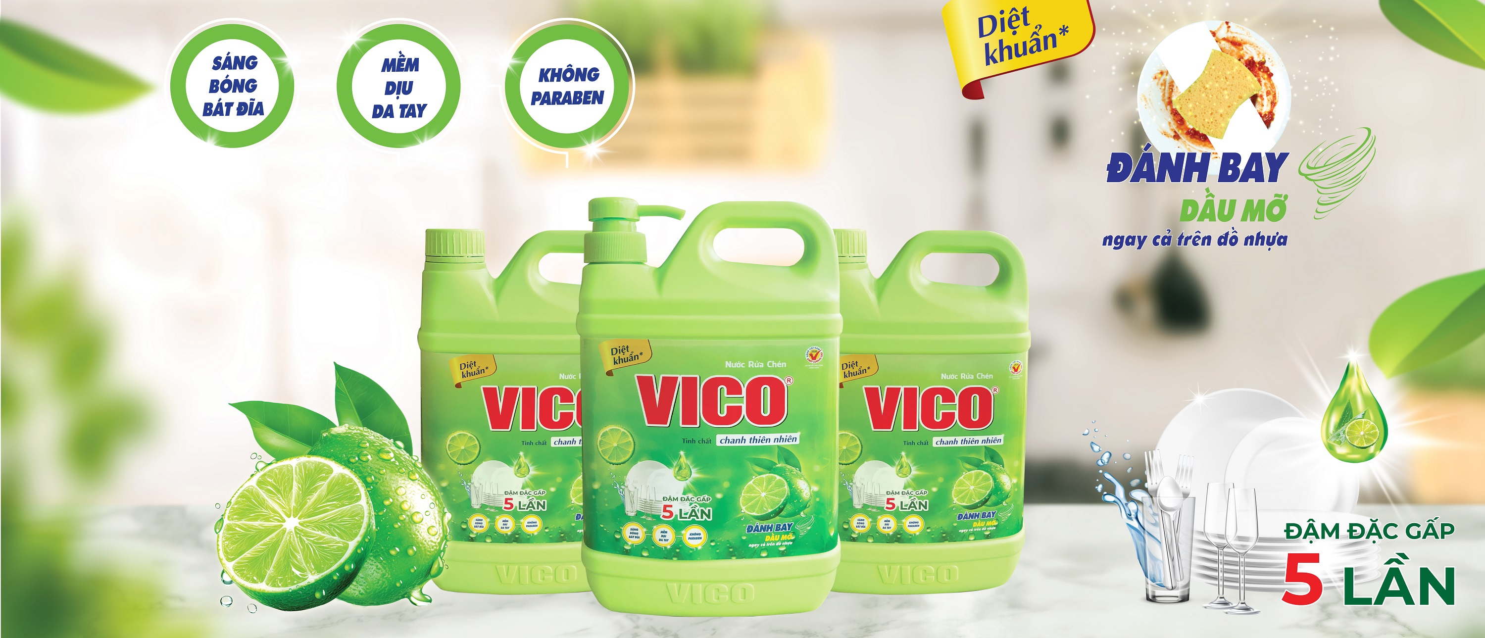 Nước rửa chén VICO chanh thiên nhiên